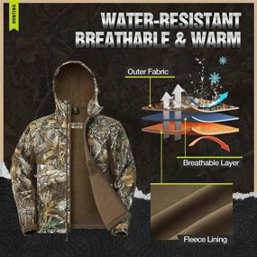 img 2 attached to 🔫 TIDEWE Silent Hunting Jacket and Pants Set for Men - Water Resistant with Fleece Lining, Safety Strap Compatible