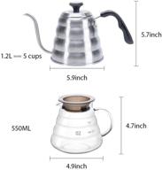 ☕️ complete pour over coffee maker set with thermometer - carafe, kettle, filter, dripper, and server logo