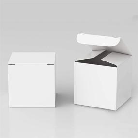 img 1 attached to 🎁 KUshopfast 20 упаковок белых подарочных коробок с крышками - переработанная бумага, коробки 3x3x3 дюйма для предложения подружкам невесты, свадьбы, кексов - легкие в сборке коробки для вечеринок.