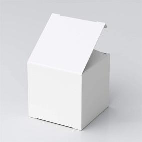 img 2 attached to 🎁 KUshopfast 20 упаковок белых подарочных коробок с крышками - переработанная бумага, коробки 3x3x3 дюйма для предложения подружкам невесты, свадьбы, кексов - легкие в сборке коробки для вечеринок.