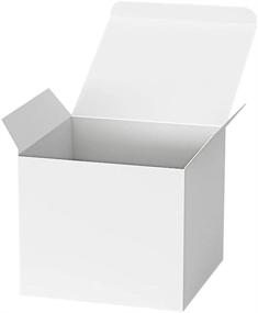 img 4 attached to 🎁 KUshopfast 20 упаковок белых подарочных коробок с крышками - переработанная бумага, коробки 3x3x3 дюйма для предложения подружкам невесты, свадьбы, кексов - легкие в сборке коробки для вечеринок.