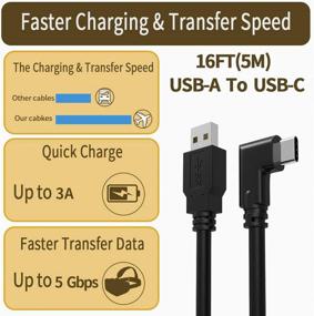 img 3 attached to 🔌 16FT Oculus Quest Link Cable - Fast Charging USB C 3.2 Gen1 Cable for VR Headset and Gaming PC - Enhancing Data Transfer for Oculus Link Headset