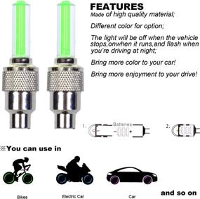 img 2 attached to COSMOS LED Flashing Tyre Wheel Valve Cap Light - 10 Pack for Car, Bike, Bicycle, & Motorbike Wheel Tire