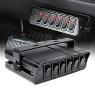 🏻 powerful 6-gang 12v rocker switch box: customizable panel with 40 amp max, 12 awg wires, and 12 volt dc output for auto, marine, and more logo