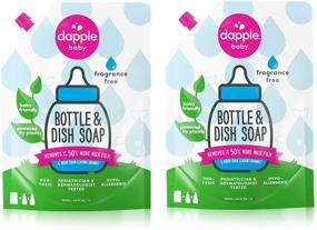 img 4 attached to 🍼 Dapple Baby Bottle and Dish Liquid Refill: Plant-Based, Hypoallergenic, Fragrance-Free - 2 Pack, 68.0 Fl Oz