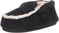 👢 cozy and stylish: dearfoams kids' mason felted microwool and plaid bootie slipper logo