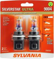 sylvania 9004 silverstar ultra - high performance halogen headlight bulb - brightest downroad, whiter light (2 bulbs) logo