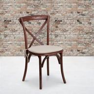 hercules series stackable mahogany wood cross back chair with cushion by flash furniture логотип