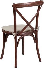 img 1 attached to HERCULES Series Stackable Mahogany Wood Cross Back Chair with Cushion by Flash Furniture