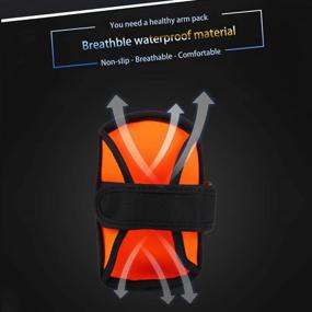 img 2 attached to 🏃 Orange Universal Running Armband - Fitness & Gym Cell Phone Holder, Compatible with All Regular Size Phones, Ideal for Workouts