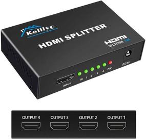 img 4 attached to 🔌 KELIIYO HDMI Splitter 1x4 V1.4b с сетевым адаптером - дублирование/зеркало экранного монитора, Ultra HD 1080P 2K x 4K@30Гц, 3D разрешения - 1 вход на 4 выхода