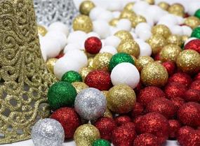 img 3 attached to BANBERRY DESIGNS 5 Bag Set of Glittered Foam Balls in Silver, Red, Green, Gold, and White for Vase Filler, Table Scatter, Party Décor, and Snow Ball Decorations