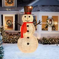 dearhouse 4ft collapsible lighted christmas snowman with removable hands and scarf, pre-lit led snowman with top hat, ideal for holiday xmas decorations in silver logo