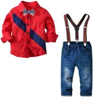 👕 burgundy boys' clothing sets with nwada clothing suspender for toddlers logo