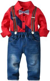 img 3 attached to 👕 Burgundy Boys' Clothing Sets with Nwada Clothing Suspender for Toddlers