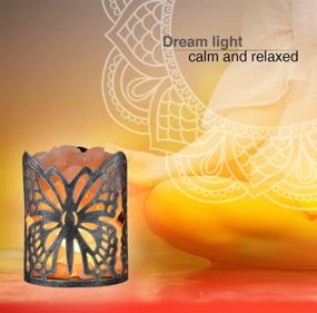 img 3 attached to 🦋 Himalayan Salt Lamp with 2 Bulbs: Natural Wall Light Salt Lamp in Butterfly Metal Basket - Perfect Gift for a Blissful Night