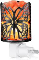 🦋 himalayan salt lamp with 2 bulbs: natural wall light salt lamp in butterfly metal basket - perfect gift for a blissful night логотип