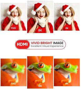 img 3 attached to 🔌 Высокоскоростной HDMI-кабель 8K длиной 3,3 фута, Snowkids Ultra HD Support, 48Gbps, 8K@60Hz, Dynamic HDR, eARC, оплетенный провод - идеально подходит для 3D-телевизора, проектора
