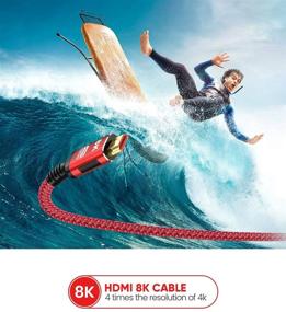 img 2 attached to 🔌 Высокоскоростной HDMI-кабель 8K длиной 3,3 фута, Snowkids Ultra HD Support, 48Gbps, 8K@60Hz, Dynamic HDR, eARC, оплетенный провод - идеально подходит для 3D-телевизора, проектора