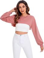 👚 stylish and comfortable women's drop shoulder asymmetrical crop pullover sweatshirt top by verdusa logo