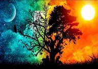 captivating diy 5d sun & moon & tree diamond painting kit: full drill round landscape rhinestone embroidery craft for stunning home wall decor (zsh018) logo