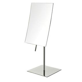 img 2 attached to 🪞 Jerdon JP358C Stainless Steel Finish Rectangular Vanity Mirror, 5x8 with 3x Magnification