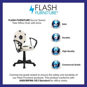 img 1 attached to ⚽️ Stylish and Functional: Flash Furniture Soccer Swivel Task Office Chair with Arms