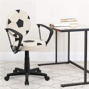 img 4 attached to ⚽️ Stylish and Functional: Flash Furniture Soccer Swivel Task Office Chair with Arms