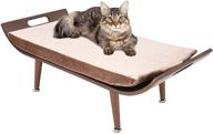 🐾 ultimate mid-century modern luxury lounger cat bed by penn-plax cat walk furniture – brown (catff18) – perfect for cats of all sizes logo