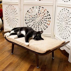 img 1 attached to 🐾 Ultimate Mid-Century Modern Luxury Lounger Cat Bed by Penn-Plax Cat Walk Furniture – Brown (CATFF18) – Perfect for Cats of All Sizes