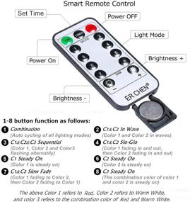 img 2 attached to 🎅 ER CHEN Двухцветная гирлянда на розетку: 20 метров, 200 светодиодных лампочек из медной проволоки с пультом и таймером, многорежимная смена цвета с возможностью регулирования яркости, идеально подходит для украшения помещений и открытых пространств - теплый белый и красный.
