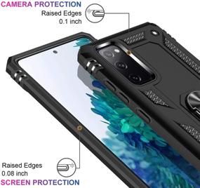 img 2 attached to 📱 LUMARKE Samsung S20 FE Case with Screen Protector, Rugged Military Grade Heavy Duty Cover - 16ft Drop Test, Magnetic Kickstand, Car Mount Compatible - Protective Phone Case for Samsung Galaxy S20 FE, Black