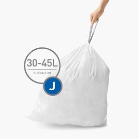 img 2 attached to 🗑️ simplehuman Custom Fit Drawstring Trash Bags J Code, 30-45 L / 8-12 Gal, White, 100 Count