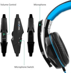 img 1 attached to Gaming Headset DLAND 3.5mm Wired Bass Stereo Noise Isolation Headphones with Mic for Laptop Computer, Cellphone, PS4- Volume Control (Black/Blue)
