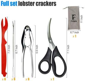 img 3 attached to FrSara 20-Piece Seafood Crackers and Tools Set - Includes 6 Crab Crackers, 6 Lobster Shellers, 6 Crab Leg Forks, 1 Seafood Scissor, Storage Bag, and Nutcracker Tool