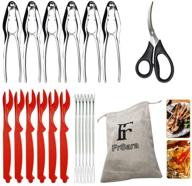 frsara 20-piece seafood crackers and tools set - includes 6 crab crackers, 6 lobster shellers, 6 crab leg forks, 1 seafood scissor, storage bag, and nutcracker tool logo