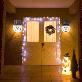 img 1 attached to 🎄 Набор из 2 рождественских абажуров с снеговиком для украшения бра в коридоре - улучшите внешний декор лампы на праздник с помощью продукции MorTime