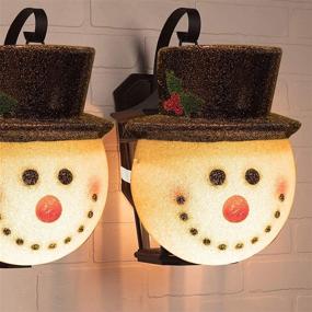 img 4 attached to 🎄 Набор из 2 рождественских абажуров с снеговиком для украшения бра в коридоре - улучшите внешний декор лампы на праздник с помощью продукции MorTime