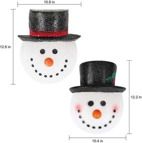 img 2 attached to 🎄 Set of 2 Christmas Snowman Lampshade for Corridor Wall Lamp Decoration - Enhance Your Outside Xmas Lamp Shade Holiday Decor with MorTime Products