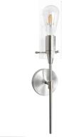 🔦 contemporary brushed nickel monkfish ws36 1-light wall sconce with clear glass shade - modern minimalist bathroom bedroom stair cafe lamp fixture, ul listed логотип