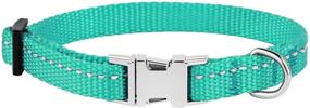 img 2 attached to 🐶 Reflective Nylon Small Dog Collar with Metal Buckle - Adjustable, Black, Pink, Mint Green, Lime, Orange, Red, Purple, Blue