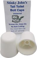 💩 stinky john's tall toilet bolt caps: prevent bolt cutting! universal fit, 100% made in usa (2 pack) логотип