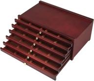 🎨 meeden 6-drawer beechwood artist supply storage box - portable wood box with drawer in mahogany color for pastels, pencils, pens, brushes, makeup tools logo