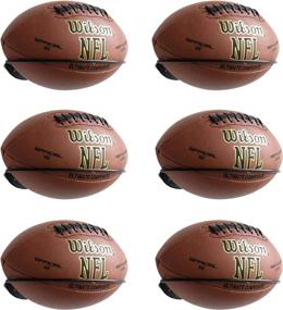 img 4 attached to 🏈 Set of 6 Metal Black Wall-Mount Football Ball Holder Organization and Storage Rack by Wallniture SPORTA