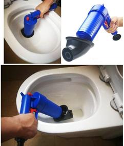 img 2 attached to High Pressure Drain Blaster Air Powered Plunger Gun - Powerful Clog Remover for Sinks, Toilets, Showers, and Bathtubs - Bathroom, Kitchen, Pipe Opener Cleaner Pump (Blue)