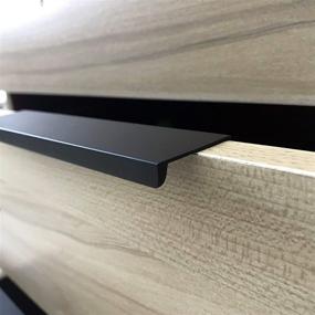 img 1 attached to 🔲 Premium 8-Pack Black Edge Pulls - 6" Length, Concealed Tab for Kitchen & Garage Cabinet Drawers