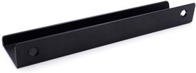 img 2 attached to 🔲 Premium 8-Pack Black Edge Pulls - 6" Length, Concealed Tab for Kitchen & Garage Cabinet Drawers