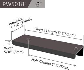 img 3 attached to 🔲 Premium 8-Pack Black Edge Pulls - 6" Length, Concealed Tab for Kitchen & Garage Cabinet Drawers