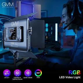 img 2 attached to 🎥 Набор светодиодных видеоламп GVM 680RS 50W RGB с Bluetooth-управлением - 2 штуки для студии YouTube, видеосъемки, игр, стриминга, конференций