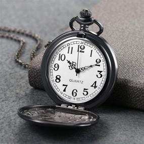 img 3 attached to AVANER Vintage Polished Black Pocket Watch - Brand New